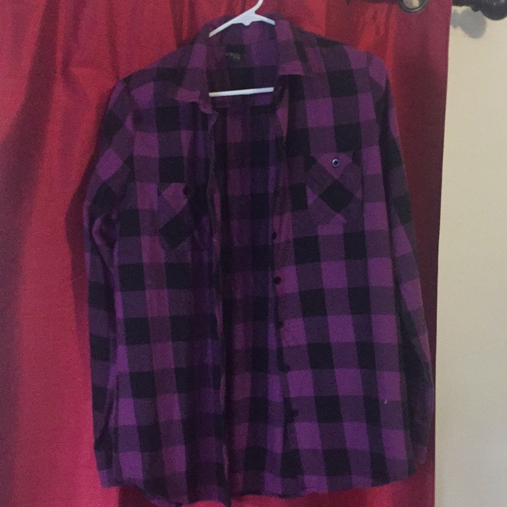 Disney Alice in Wonderland Plaid Shirt Size Large